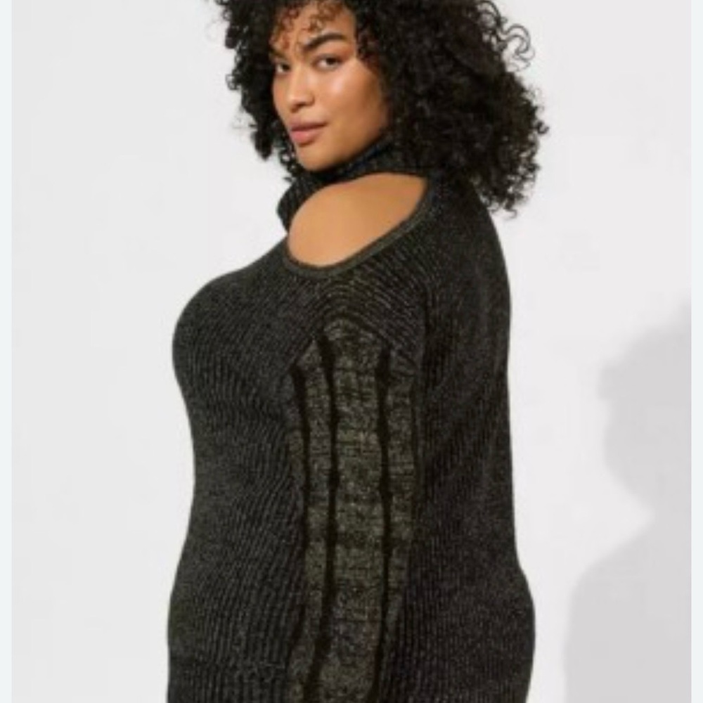 Torrid Black Cold Shoulder Sweater 4X